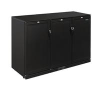 Polar G-Series 900mm Triple Solid Door Back Bar Cooler in Black 330Ltr