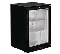 Polar Refrigeration G-Series 180W Back Bar Cooler Display Fridge with Hinged Door 128 Litre, Black, 2°C to 8°C, 850(H)x600(W)x520(D)mm, 2 Shelves, Capacity 56x 330ml Bottles, Energy Rating D | GL011