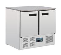 POLAR G-Series Double Door Counter Fridge with Granite Work Top 240L