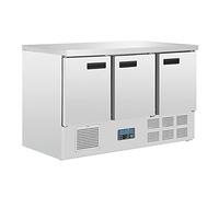 Polar Refrigeration G-Series 235W Triple Door Counter Fridge 368 Litre, Stainless Steel, 2°C to 5°C, 880(H) x1370(W) x700(D) mm, 3 Shelves, Energy Rating C, Usable Capacity: 308Ltr, R600a | G622