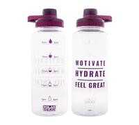 Polar Gear 1.2L Motivational Water Bottle With Straw -SK BPA Free With Time Markings - Running, Sports Bottle - Reusable Bottle for Work, School, Cycling (Grape)
