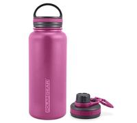 Polar Gear 1L Insulated Water Bottle - 2 Lids - Leakproof Stainless Steel