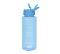 Polar Gear 1L Tracker Bottle with Easy Flip Up Straw & Hydration Tracker Markings - Azure