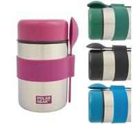 Polar Gear 400ml Insulated Food Flask For Hot Food & Soup Flask + Spoon | Double-wall insulation, keeps meals fresh, leakproof, wide opening, Hot for 6 Hours & Cold for 6 Hours