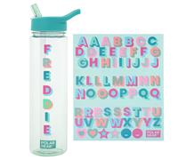 Polar Gear 600ml Kids Water Bottles with Straw and A-Z Sticker Sheet |