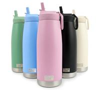 Polar Gear 930ml Double Wall Stainless Steel Water Bottle with Straw | Leakproof Thermal Insulated Water Bottles with Straw | BPA Free Metal Drinking Bottles for Adults for Gym Work Travel (Fondant)