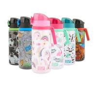 Polar Gear Aqua Flip 650ml Kids Water Bottles with Straw & Soft Spout - BPA-Free Kids Water Bottle with Straw & Push Button Lock Cap - Leakproof Drinks Canteen for Boys and Girls with Carry Strap