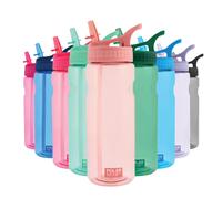 Polar Gear Aqua Grip Water Bottle - BPAFree Reusable Water Bottles With Straw - 650ml Sports Water Bottle Perfect for Gym Cycling Work