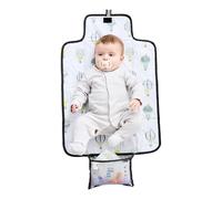 Polar Gear Baby Changing Mat - Wipe-Clean for Newborns - Travel Changing Mat with Pocket - Padded Changing Matt Baby - Hot Air Balloons