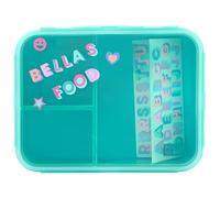 Polar Gear Decorate Me 3-Compartment Lunch Box with A-Z Sticker Sheet, Personalization, Leakproof Silicone Seal, BPA-Free - Mint/Teal