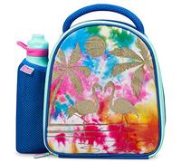 Polar Gear Insulated Combo Lunch Bag & Bottle with Side Mesh Pocket, Handle & Drinks Bottle - 600D Polyester Reusable Food & Drink Thermal Cool Bag for School Nursery Snacks Picnic, Flamingo