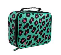 Polar Gear Kids Animal Print Lunch Bag - Insulated, Reusable Cooler Bag - Adjustable Shoulder Strap - Wipe Clean PEVA Lining - Great for Meals & Leftovers - Green, Black & Pink
