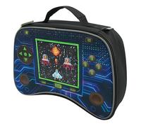 Polar Gear Kids Lunch Bag - Gamer Console Sensory Design, Lightweight & Durable with Wipe-Clean Lining, Insulated to Keep Food Fresh, Black Cool Bag with Zip Closure - Ideal for School or Trips