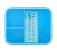 Polar Gear Kids Lunch Box, Personalised Bento Lunchbox with A-Z Stickers, 3 Compartments, 1L Leak-Resistant School Food Container, BPA-Free, Sky Blue/Azure