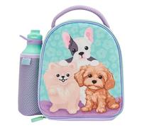 Polar Gear Pawsome Pups Insulated Kids Lunch Bag Holder and 600ml Water Bottle, Polyester, 600 milliliters, Purple