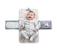 Polar Gear Portable Baby Changing Mat with Winged Pockets for Wipes and Nappies | Machine Washable Travel Changing Mat with Front Storage Pocket Buggy Handle & Clip | New Born Baby Essentials