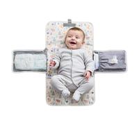 Polar Gear Portable Baby Changing Mat with Winged Pockets for Wipes and Nappies | Machine Washable Travel Changing Mat with Front Storage Pocket Bugg