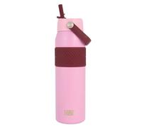 Polar Gear Stainless Steel 850ml Bottle - Double Wall Insulation, Leak Proof, Easy Clean, with Textured Silicone Band and Flip-Up Straw (Fondant)