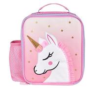 Polar Gear Insulated Lunch Bag-600D, Side Mesh Pocket, Carry Handle Safe Reusable Thermal Cooler Keeps Food Warm/Cold for School, Snacks, Picnics-Pink Unicorn Design, Polyester