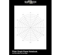 Polar Graph Paper Cut Out Notebook: 360 Degree Polar Graph Paper, 100 (50 Front and Back) 8.5" x 11" White Pages with Grey Grids (Suplitech Office & School Essentials)