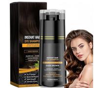 Polar Hair Dye Shampoo,Black Ha/ir D/ye Sha/mpoo 3 in 1,H/air Care Instant Dy/e Sham/poo,Temporary Hai/r Dye，Permanent Hair Colour,Color Shampo/o,3 in 1 Instant Shampoo（Brown）