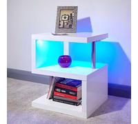Polar High Gloss LED Lit Side Table Chrome