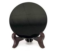 Polar Jade Black Obsidian Scrying Mirror (90 mm /3.5" with Stand)