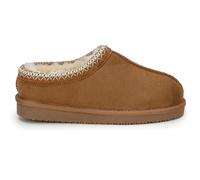 Polar Kids Slippers Durable Flexible Waterproof Anti-Skid Rubber Soles, Eco-Friendly Suede with Sheepskin, Aztec Faux Fur-Lined Slip-Ons, Boys & Girls Unisex Walking Shoes for Comfort - Chestnut 12