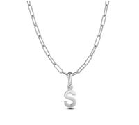 Polar Light Diamonds Sterling Silver Canadian Diamond Initial Pendant Necklace Choose Your Initial A, B, C, D, E, F, G, H, I, J, K, L, M, N, O, P Q R S T U V W X Y Z, Block, Metal, Created Diamond