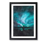 Polar Lights in Iceland Painting Framed Print | A2 Black Framed Wall Art | Ready to Hang | Modern Historical Picture | Living Room Bedroom Lounge Office