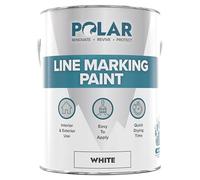 Polar Line Marker White Paint - 2.5 Litres - Heavy Duty & Hard-Wearing - Indoors & Outdoors - Ideal For Car Parks, Tennis Courts, Warehouses - Water, Chemical & Acid Resistant