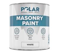 Polar Masonry Paint - Interior & Exterior Wall Paint - White - 500ml | Multi-Purpose Interior and Exterior Masonry Paint, Walls, Ceilings, Brick and Concrete, Water-Based Emulsion, Matt Finish