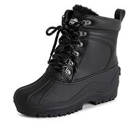 Polar Mens Durable Winter Rubber Sole Durable Waterproof Winter Snow Duck Rain Boots - Black/Black - UK10/EU44 - YC0679