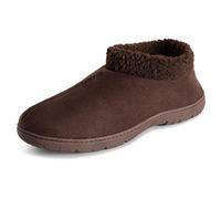 Polar Mens Memory Foam Cozy Winter Rubber Sole Warm Plush Luxury Outdoor House Fleece Lined Slipper - Brown - 12