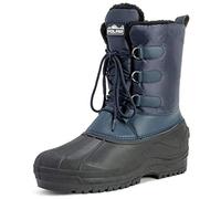Polar Mens Mid Calf Snow Boots - Waterproof Insulated Winter Boots - Faux Fur Lined Outdoor Casual Footwear - Lace Up Non Slip Sole for Cold Weather - Navy - UK9/43