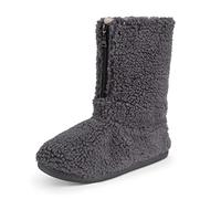 Polar Mens Sherpa Slipper BootsAnti-Slip Indoor Bootie Slipper with Funny Quote on its OutsoleSoft and Fluffy House Slipper with Memory FoamAnkle Boot Slippers - Dark Grey - AYC0853/UK9