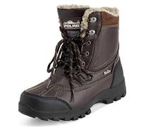 Polar Mens Thinsulate Fully Lined Waterproof Deep Tread Durable Rubber Shell Thermal Winter Rain Snow Boots - Brown - UK8/EU42 - YC0695