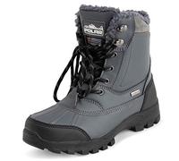 Polar Mens Thinsulate Fully Lined Waterproof Deep Tread Durable Rubber Shell Thermal Winter Rain Snow Boots - Grey - UK12/EU46 - YC0694