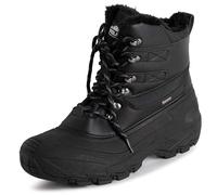 Polar Mens Waterproof Outsole Deep Tread Fully Faux Fur Lined Winter Durable Snow Boots - Black Lace Up - UK13/EU47 - YC0682