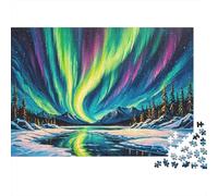 Polar Night Aurora Jigsaw Puzzles for Adults Kids Interesting Puzzles 1000 Piece Educational Games for Adults Gifts 1000pcs (75x50cm)