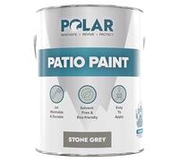 Polar Patio Paint Stone Grey, 5 Litres - RAL 7030 - Durable & Weather Resistant Outdoor Floor Paint - Solvent-Free & Easy To Apply - Smooth Attractive Finish