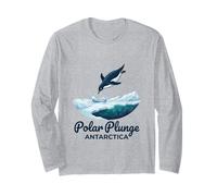Polar Plunge in Antarctica Freezing Water Penguin Swim Long Sleeve T-Shirt