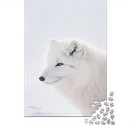 Polar Purity Arctic Fox 1000-Piece Puzzle for Adults, 38x26cm/1000pcs; White Pieces with A Smooth Surface; Shared Family Time Around The Table