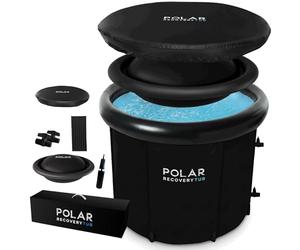Polar Recovery 2.0 Ice Bath - Upgraded 2025 Award-Winning 370L Portable Cold Plunge Tub with Rain-Repellent Lid & Dual Valves - Chiller-Compatible Ice Bath Tub for Athletes & Cold Water Therapy