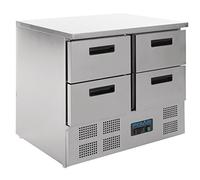Polar Refrigeration G-Series 155W 4 Drawer Counter Fridge 240 Litre, Stainless Steel, 2°C to 5°C, 880(H)x900(W)x700(D)mm, Fan Assisted Rapid Cooling, Energy Rating C | U638