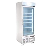 Polar Refrigeration G-Series 1kW Upright Single Door Display Freezer 412 Litre, White, -22°C to -18°C, 1990(H)x680(W)x745(D)mm, 5 Shelves, Self Closing Lockable Door, Energy Rating D | GH506
