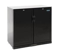 Polar Refrigeration G-Series 230W Back Bar Cooler Fridge with Solid Lockable Doors 208 Litre, Black, 2°C to 8°C, 900(H)x900(W)x520(D)mm, 4 Shelves, Capacity 180x 330ml Bottles, Energy Rating A | GL016