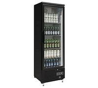 Polar Refrigeration G-Series 300W Upright Back Bar Cooler Display Fridge with Hinged Door 307 Litre, Black, 2°C to 8°C, 1872(H)x600(W)x514(D)mm, 4 Shelves, Lockable Door, Energy Rating B | GJ447