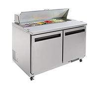 Polar U-Series Double Door Prep Counter Fridge 405Ltr