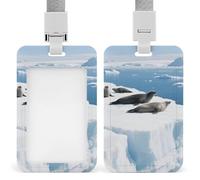 Polar Seals Retractable ID Badge Holder with Lanyard - Vertical Badge Reel,Keychain Clip,Name Tag Id Card Holder Protector for Nurse Officer Teacher Security Staff Women Men